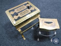 A Victorian brass footman,