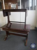 A continental mahogany refectory coffee table and mahogany sofa table