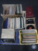 A pallet of six boxes and a case of assorted LP records,