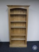 A set of pine open bookshelves