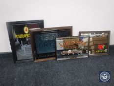 Four framed advertising mirrors; Louisiana Steam Boat Company,