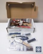 A box containing a good collection of twenty-four gent's wristwatch straps,
