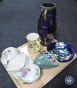 A tray of eight pieces of Maling, Rosalind tankard, wall pocket,