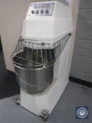 A commercial dough mixer