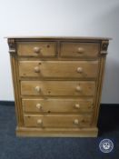 A pine six-drawer chest
