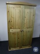 A pine double door wardrobe
