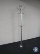 A contemporary hat and coat stand