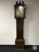 A 19th century oak thirty hour longcase clock with brass dial signed Thomas Conley of Whitby,
