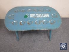 An oil drum coffee table