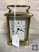 A brass cased French carriage clock