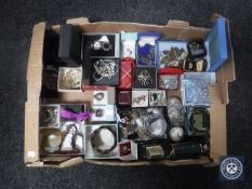 Two boxes of costume jewellery