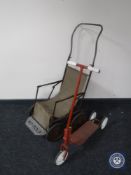An early 20th century Nu Fold push chair and a Bantel scooter