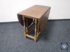 An oak gate leg table