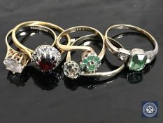 A 9ct gold garnet cluster ring,