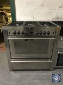 A stainless steel Stoves six burner range cooker