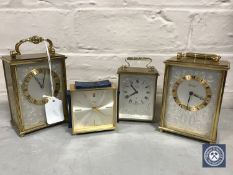 Four brass Swiss Imhof desk clocks