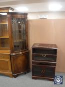 A corner display stand and two entertainment stands