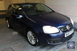 A Volkswagen Golf GT TDi motorcar, registration NU07 CSY, mileage 59,171, three door hatchback,