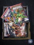 Two boxes of assorted Panini Marvel and Batman comics