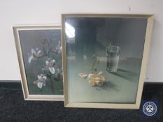 A mid 20th century M Leake oil on canvas, Epipactis palustris,