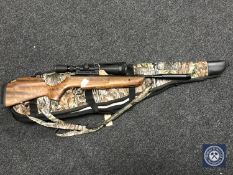 An H.E. Systems Theoben .22 Calibre air rifle, fitted with a Simmons Whitetail Classic 6.