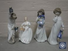 Three Nao figures and a Francesca Art china figure