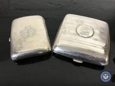 Two silver cigarette cases