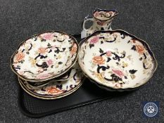 A tray of six pieces of Masons Mandalay china
