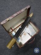 A vintage leather doctor's bag and contents,