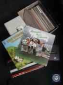 A box and two cases of vinyl LP records - classical,