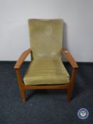 A mid 20th century teak framed Parker Knoll armchair