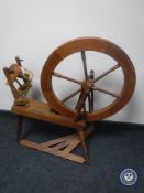A teak spinning wheel