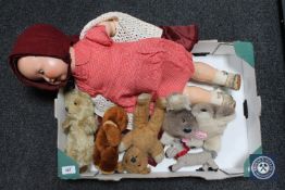 A box of mid 20th century plastic doll,