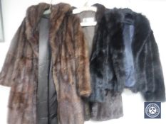 Three fur coats