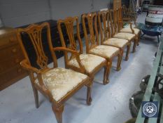 A set of six yew wood chairs