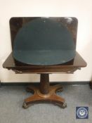 A William IV rosewood turnover top card table, width 92 cm.