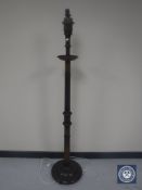 A Victorian mahogany standard lamp with shade