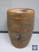 An oak coopered whisky barrel