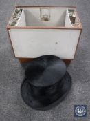 A gent's black silk top hat by R.W.