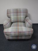 A Barker & Stonehouse armchair upholstered in a checkered fabric