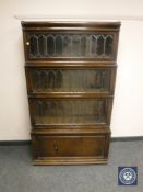 A pair of Globe-Wernicke four height stacking bookcases, width 87 cm.
