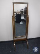 An early 20th century mahogany framed cheval mirror