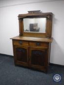 An oak Arts and Crafts mirror back sideboard