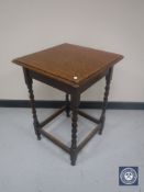 An oak barley twist occasional table