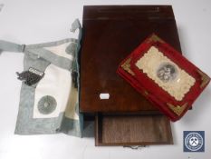 A mahogany writing slope,