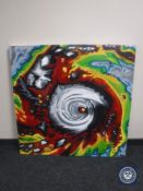 An unframed oil on canvas by Claire Russell Reid