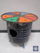 An oil drum table / fire pit
