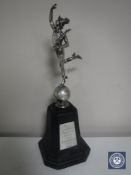 A silver figure of The Flying Mercury after Giovanni Da Bologne, James Dixon & Sons Ltd,