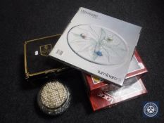 A boxed Edinburgh Crystal rose bowl,