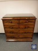 A Victorian mahogany chest of five drawers,
